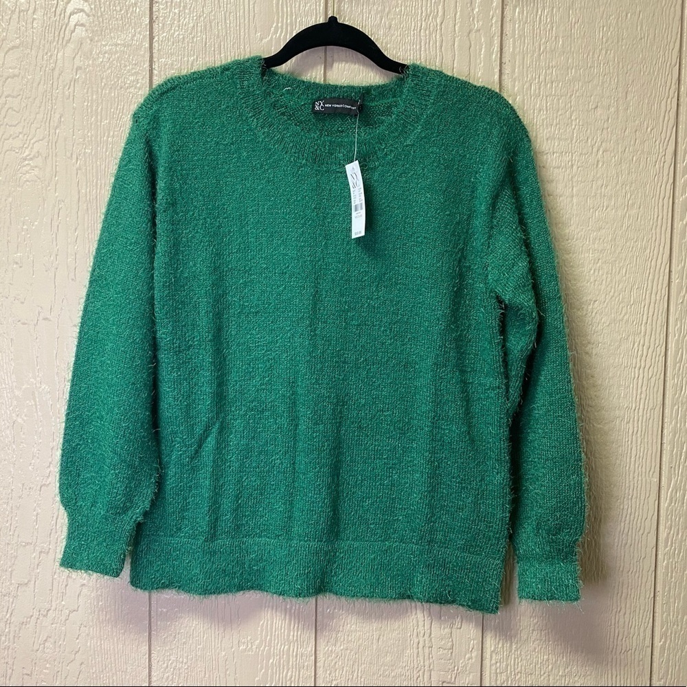 New York & C green fuzzy sweater NWT | size Medium - Picture 1 of 4